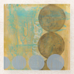 Dessous-de-verre En Verre Cercles de brun foncé et de gris avec des nombres