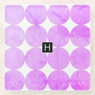 Dessous-de-verre En Verre Cercles violets modernes Monogramme