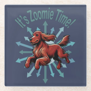 Dessous-de-verre En Verre C'est le moment Zoomie Irish Setter