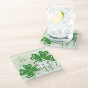 Dessous-de-verre En Verre Chance chanceuse shamrock irlandais St. Patrick’s 