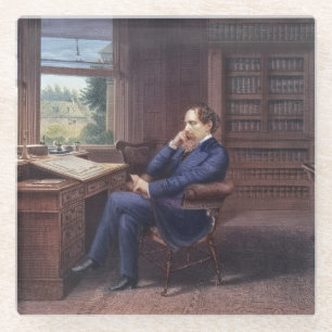 Dessous-de-verre En Verre Charles Dickens dans son étude