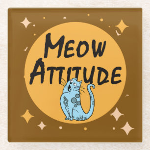 Dessous-de-verre En Verre chat drôle