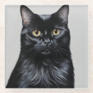 Dessous-de-verre En Verre Chat noir