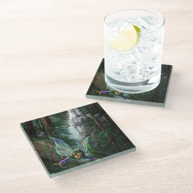 Dessous-de-verre En Verre Château de Fairy et Yosemite Falls (Incliné)