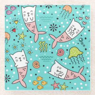 Dessous-de-verre En Verre Chats mignons