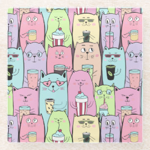 Dessous-de-verre En Verre Chats mignons