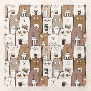 Dessous-de-verre En Verre Chats mignons