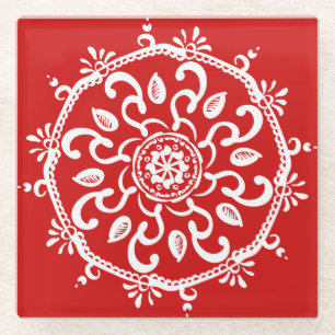 Dessous-de-verre En Verre Cherry Mandala