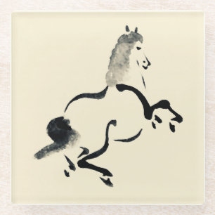 Dessous-de-verre En Verre Cheval chinois vintage
