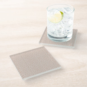Dessous-de-verre En Verre Chic Brown rayures blanches