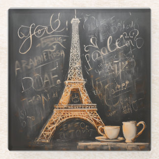 Dessous-de-verre En Verre Chic Eiffel Tower Café Café Chalet Paris