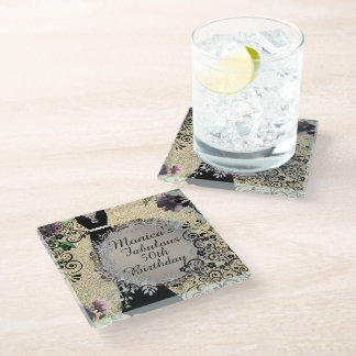 Dessous-de-verre En Verre Chic Elegant Fabulous 50e anniversaire