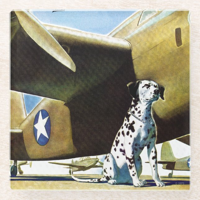 Dessous-de-verre En Verre Chien d'armée (Devant)