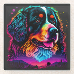 Dessous-de-verre En Verre Chien de Montagne bernois lumineux et magnifique