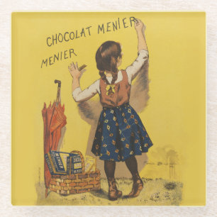 Dessous-de-verre En Verre Chocolat Menier Petite fille Mur écriture