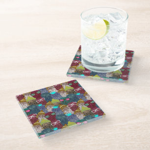 Dessous-de-verre En Verre Chouette dans la couronne