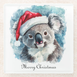 Dessous-de-verre En Verre Christmas Koala, personnalisable