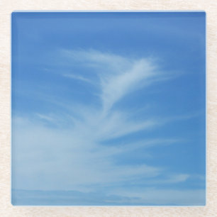 Dessous-de-verre En Verre Ciel bleu avec nuages blancs Abstrait Nature Photo