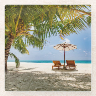 Dessous-de-verre En Verre Ciel déprimé des palmiers  