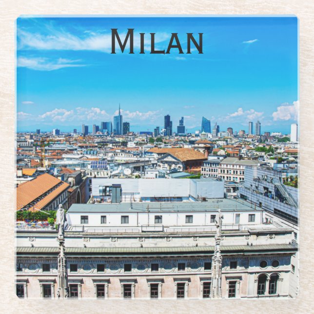 Dessous-de-verre En Verre Ciel Milan en Italie (Devant)