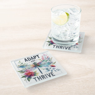 Dessous-de-verre En Verre Citation/Discours/libellule inspirationnelle