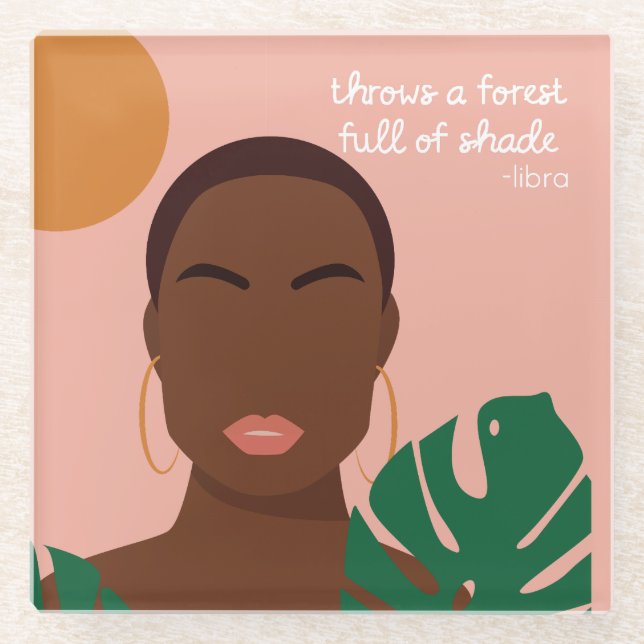 Dessous-de-verre En Verre Citations de la bibliothèque ombragée (Devant)