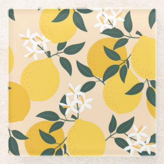 Dessous-de-verre En Verre Citron vintage : Texture de Fruit sans soudure.