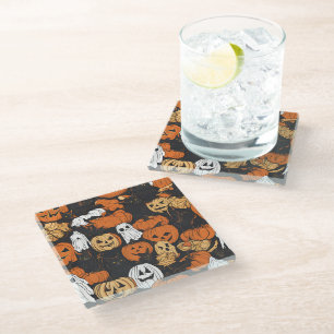 Dessous-de-verre En Verre Citrouille d'Halloween