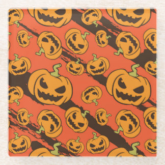 Dessous-de-verre En Verre Citrouille Halloween : Éffrayant Motif sans coutur