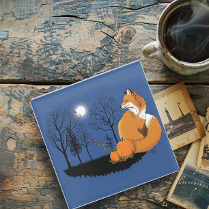 Dessous-de-verre En Verre Citrouilles de la forêt Red Fox