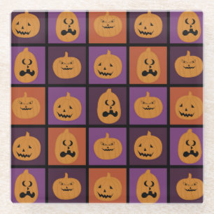 Dessous-de-verre En Verre Citrouilles d'Halloween