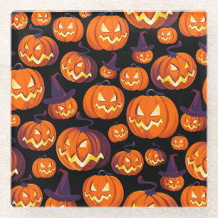 Dessous-de-verre En Verre Citrouilles d'Halloween : Motif Éffrayant sans cou
