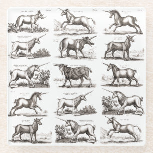 Dessous-de-verre En Verre Classique Unicorne Antique Mythique Magie Créature