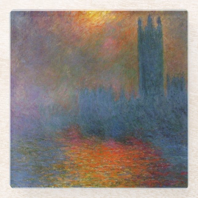 Dessous-de-verre En Verre Claude Monet - Chambres du Parlement (Devant)