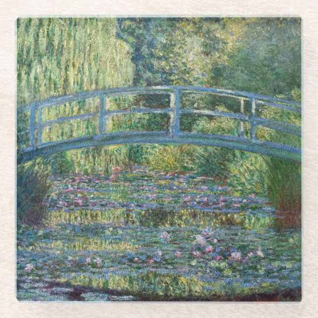 Dessous-de-verre En Verre Claude Monet - Eau Lily étang, Harmonie verte (Devant)