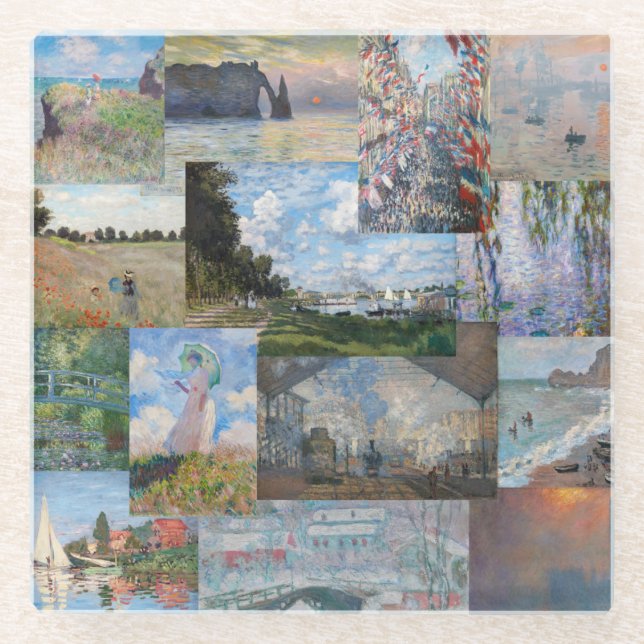Dessous-de-verre En Verre Claude Monet - Patchwork de chefs-d'oeuvre (Devant)