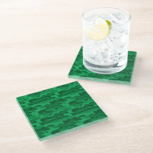 Dessous-de-verre En Verre Clé de la barre Camo Monocolor Espagnol Vert