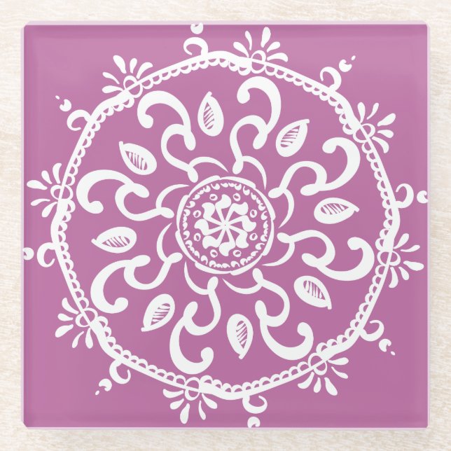 Dessous-de-verre En Verre Clover Mandala (Devant)
