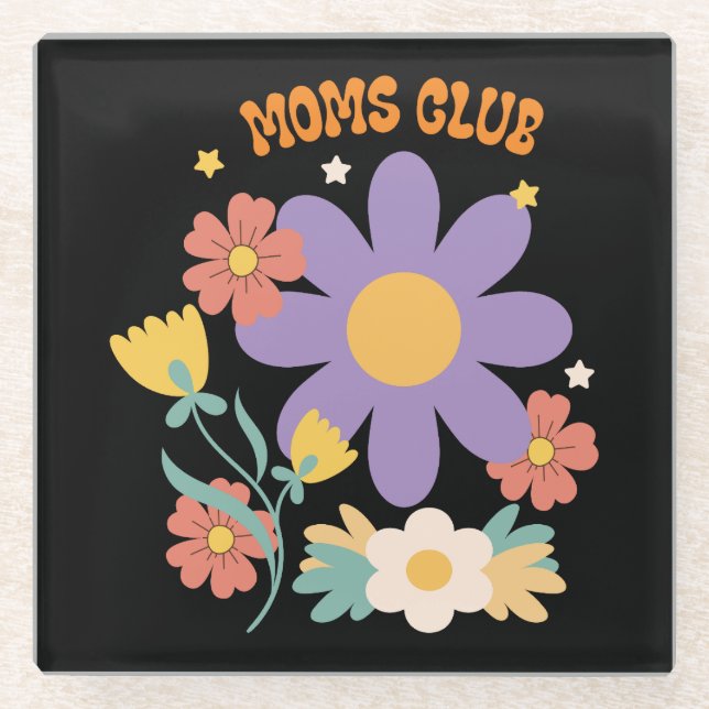 Dessous-de-verre En Verre Club des mamans (Devant)