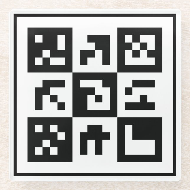 Dessous-de-verre En Verre code qr (Devant)