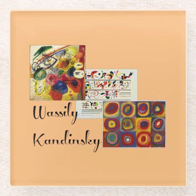 Dessous-de-verre En Verre Collage d'oeuvres populaires Kandinsky (Devant)