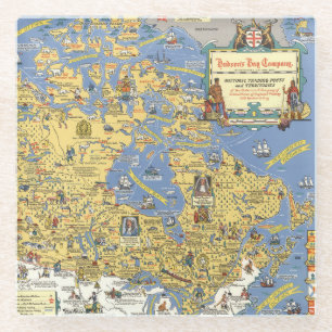 Dessous-de-verre En Verre Compagnie de baie de Hudson - carte du Canada