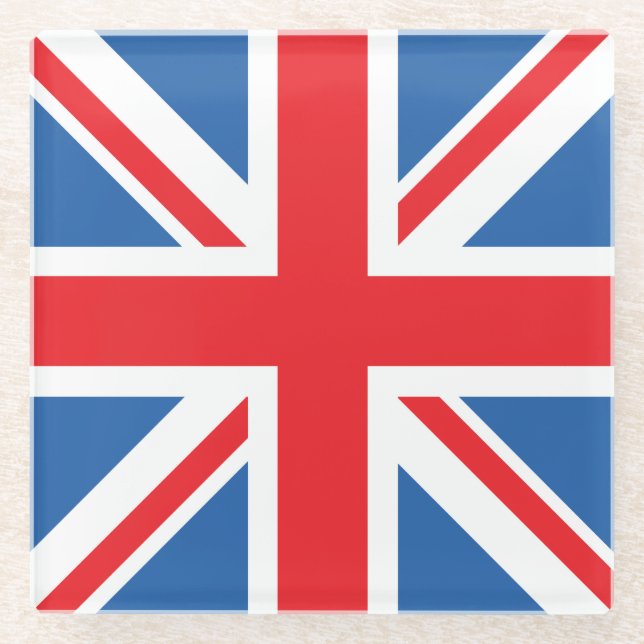 Dessous-de-verre En Verre Conception de drapeau/Jack Union (Devant)