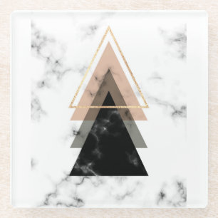 Dessous-de-verre En Verre Conception de marbre en pastel d'impression