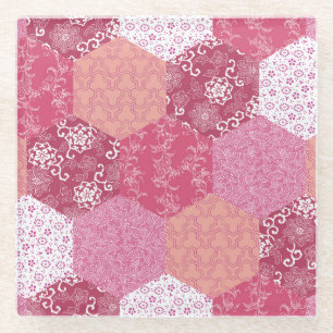 Dessous-de-verre En Verre Conception de Motif de Patchwork de style japonais