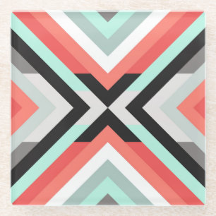 Dessous-de-verre En Verre Conception décorative de corail en bon état