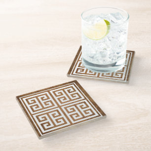 Dessous-de-verre En Verre Conception des Motifs clés grecs