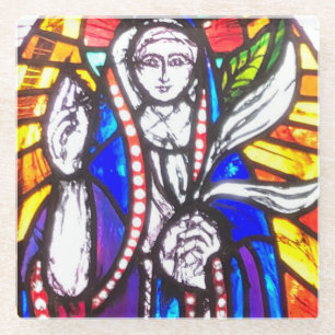 Dessous-de-verre En Verre Conception en verre tendu avec figure religieuse