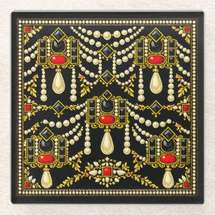 Dessous-de-verre En Verre Conception inspirée des bijoux de Marie Reine d'Éc
