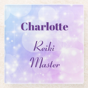 Dessous-de-verre En Verre Conception Reiki Master personnalisée